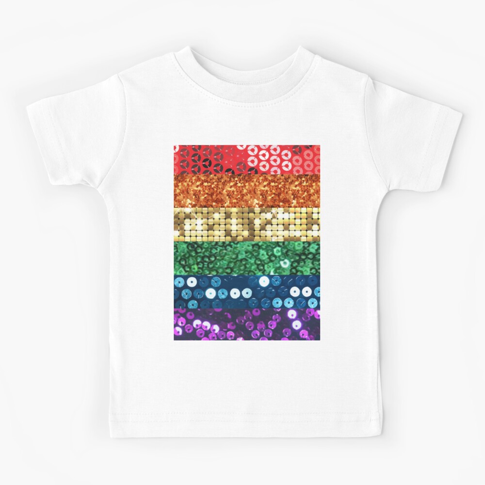 sequin print pride flag Kids T-Shirt