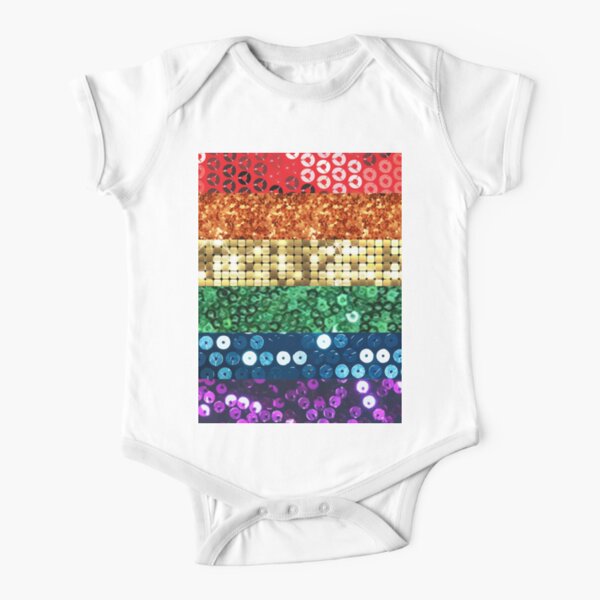 Glitzer Stolz Flagge Baby Body Kurzarm