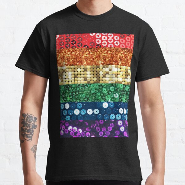 Sequin T-shirt, Festival T-shirt, Mens Sequin T-shirt, Rainbow Gold T-shirt,  Pride Top, Festival Top, Mens Festival Top / Sparklebutt -  Canada