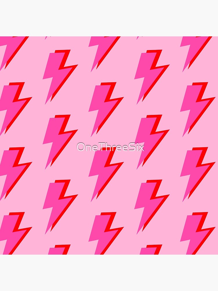 Pink and Red Lightning on Pink by OneThreeSix