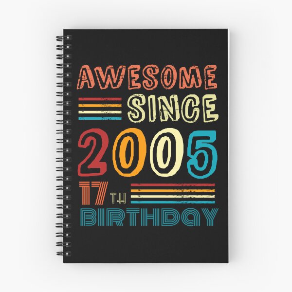 Item preview, Funny birthday gift awesome since 2005 17 th birthday retro vintage style designed and sold by cizito.