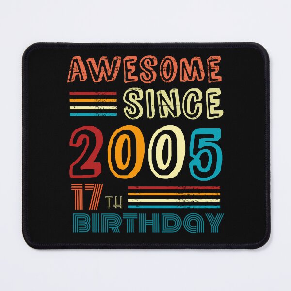Item preview, Funny birthday gift awesome since 2005 17 th birthday retro vintage style designed and sold by cizito.