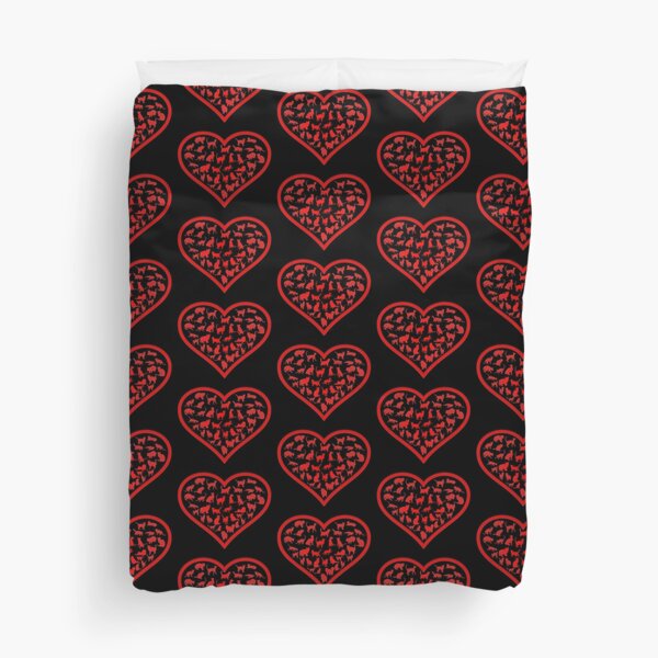 cat kitten lover heart Duvet Cover