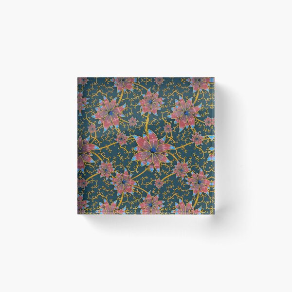 Vegetal Pattern Acrylic Block