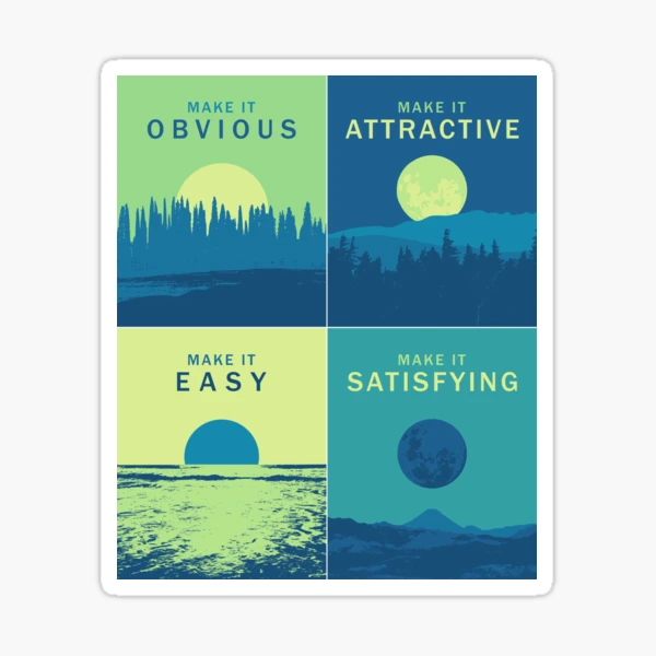 Obvious Attractive Easy Satisfying (Atomic Habits - James Clear) Sticker  for Sale by TKsuited