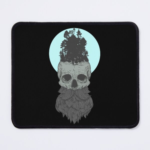 Item preview, Human Skull With Beard In Retro Vintage Style designed and sold by NoSpecialShop.