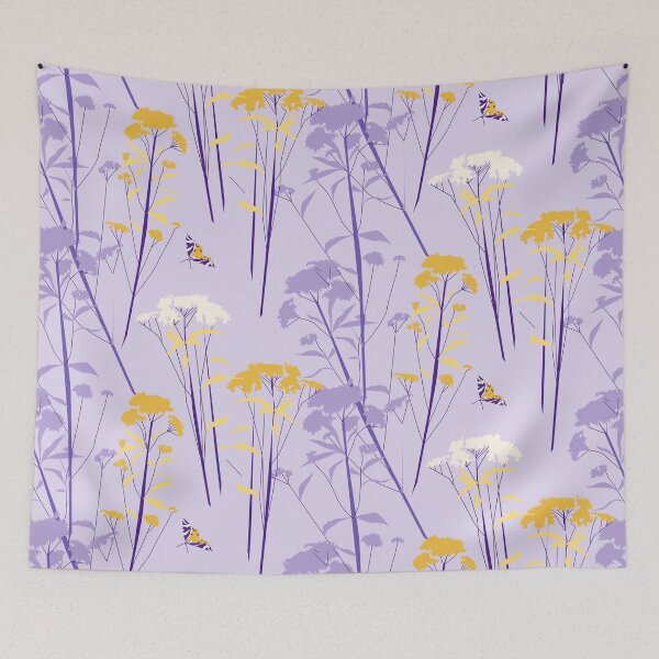 Item preview, Eupatorium flowers on lilac designed and sold by kobyakov.