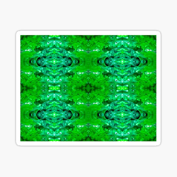 Abstract Green, Turquoise, and White Painting Sticker