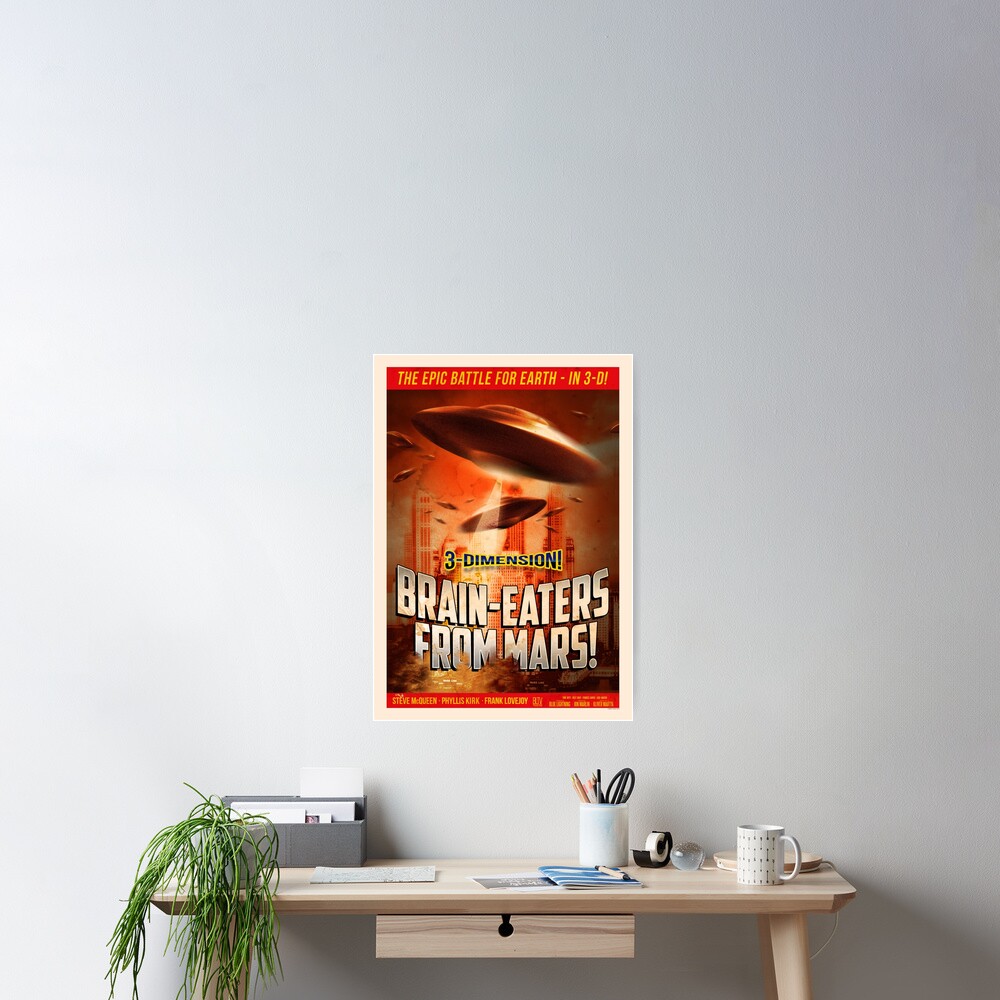 ""Brain-Eaters From Mars" Retro, Sci-fi Movie Poster" Poster For Sale ...