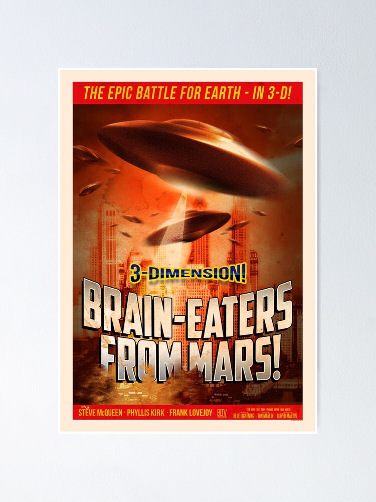 ""Brain-Eaters From Mars" Retro, Sci-fi Movie Poster" Poster For Sale ...