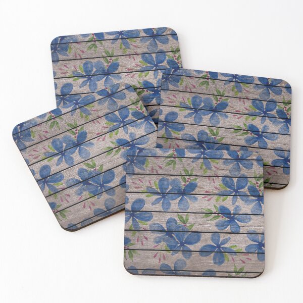 Item preview, Floral Wood Blue designed and sold by Kawaii85.
