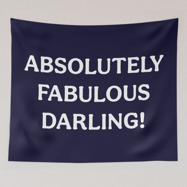 Item preview, Absolutely Fabulous Darling (White Dark Blue) designed and sold by ToluaPrints.