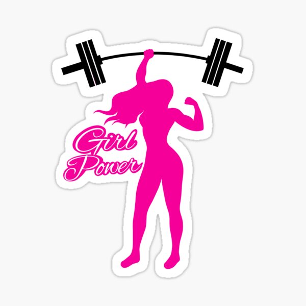 "girl power, fitness, gym girl, barbell girl, girls who lift" Sticker
