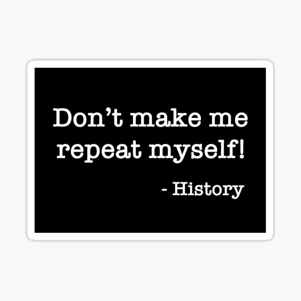 Don't Make Me Repeat Myself History Quote Memes Don't Make Me Repeat Myself  History Funny Quote Meme Throw Pillow, 18x18, Multicolor