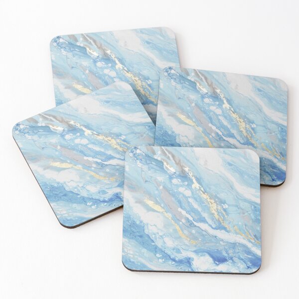 Item preview, Blue Gold White marble abstract painting -  designed and sold by Crep Customs.