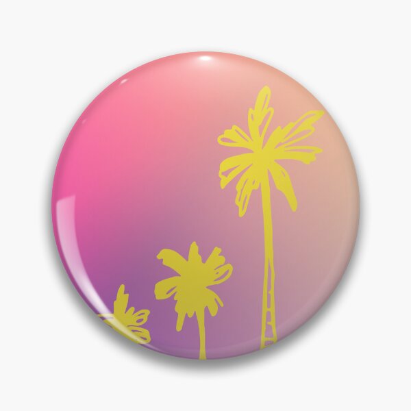 Item preview, Vintage Hawaiian aloha, yellow palm trees with colorful gradient sunset background designed and sold by Emily Roberts.