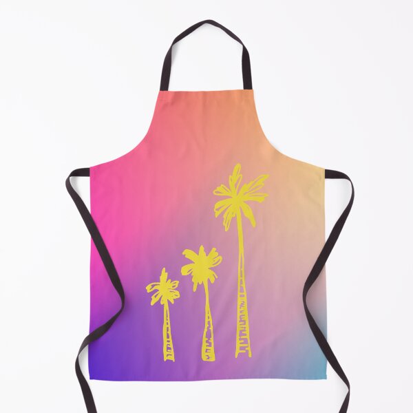 Item preview, Vintage Hawaiian aloha, yellow palm trees with colorful gradient sunset background designed and sold by Emily Roberts.