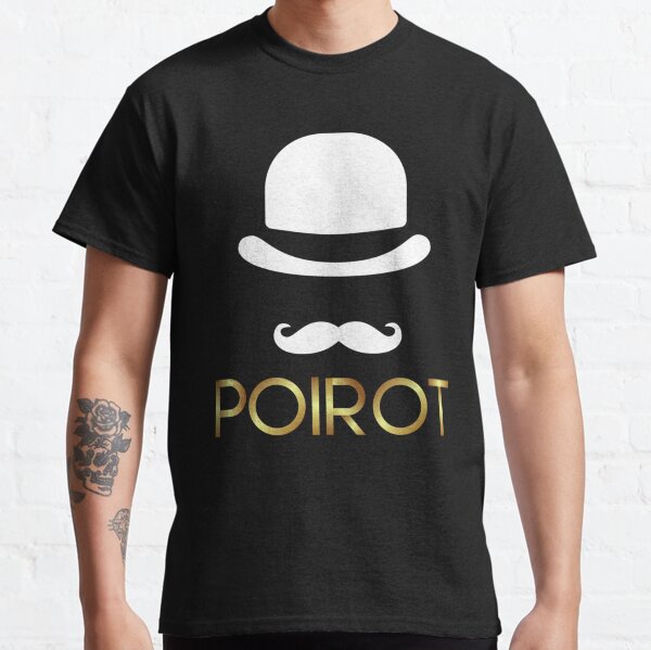 Hercule Poirot Art Deco Moustache Agatha Christie Gift Classic T-Shirt
