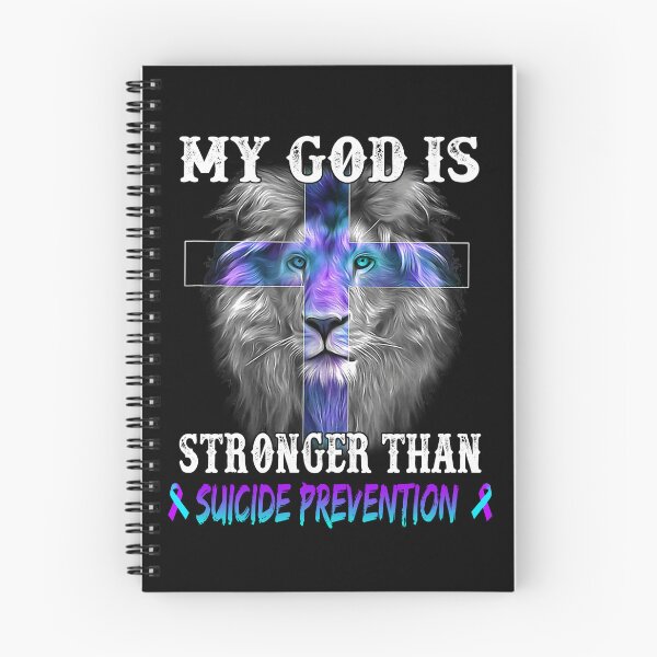 Item preview, Lion My God Is Stronger Than Suicide Prevention Support Suicide Prevention Warrior designed and sold by Hatjar.