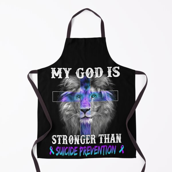 Item preview, Lion My God Is Stronger Than Suicide Prevention Support Suicide Prevention Warrior designed and sold by Hatjar.