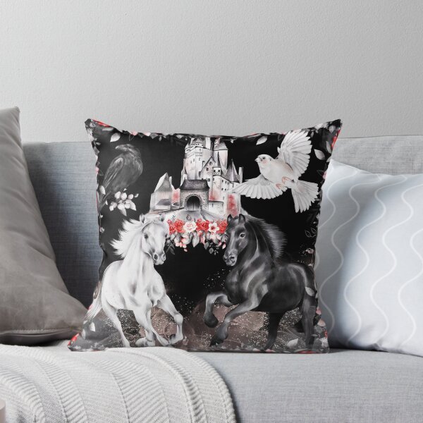 Item preview, A Magical Land of Powerful, Strong, Beautiful, and Elegant Horses,  A Wise Crow and Insightful White Canary designed and sold by Orianah.