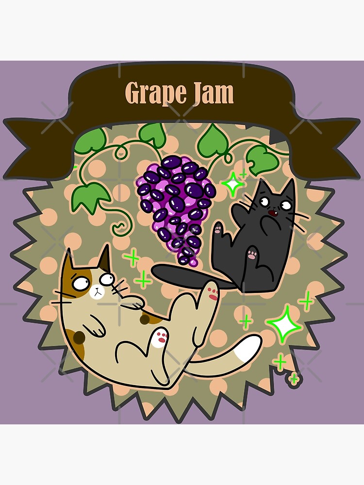 "Grape Jam Cute Cats and Grapes Canning Label" Poster for Sale by