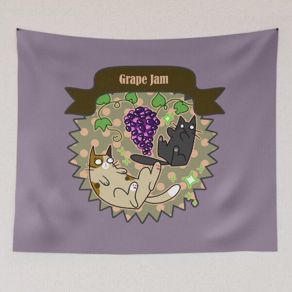 Item preview, Grape Jam - Cute Cats and Grapes Canning Label designed and sold by SaradaBoru.