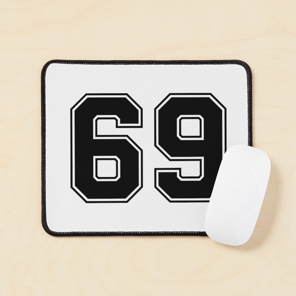 69 Classic Vintage Sport Jersey Number in Black Number on White