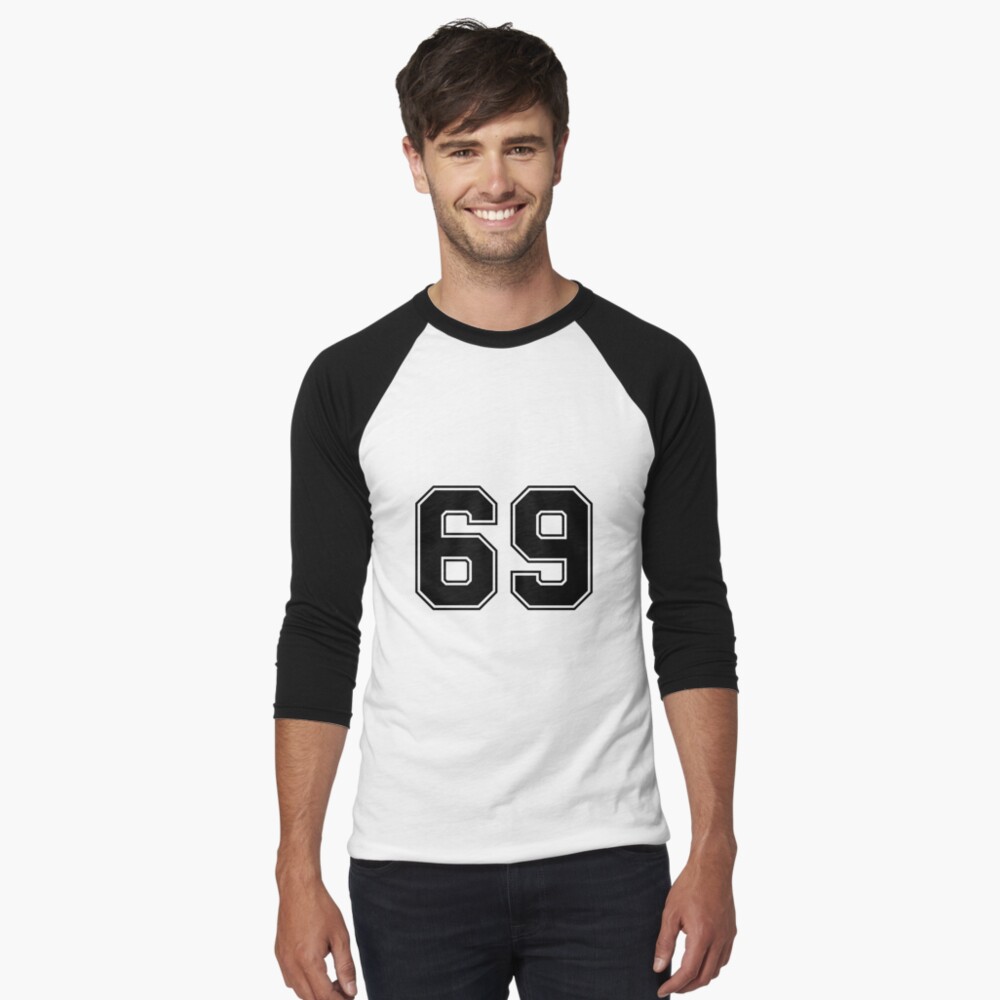 69 American Football Classic Vintage Sport Jersey Number in black