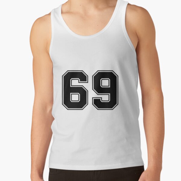 69 American Football Classic Vintage Sport Jersey Number in black number on  white background for american football, baseball or basketball | Greeting