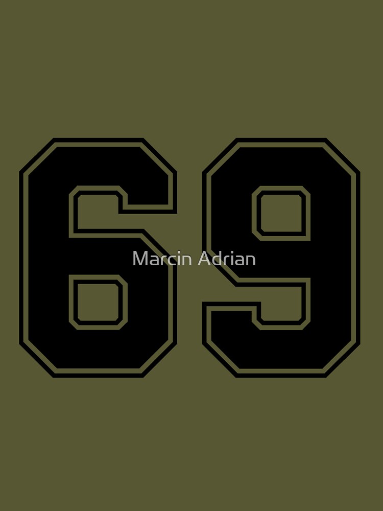 69 American Football Classic Vintage Sport Jersey Number in black number on  white background for american football, baseball or basketball | Greeting