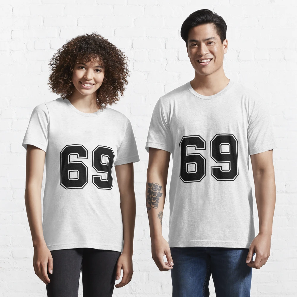 69 American Football Classic Vintage Sport Jersey Number in black number on  white background for american football, baseball or basketball | Greeting