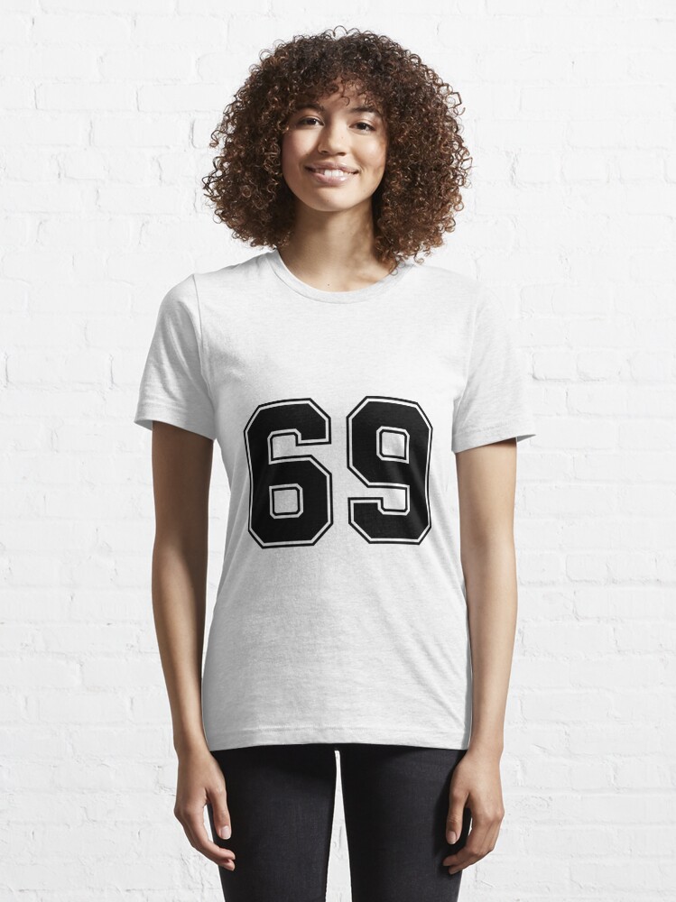 69 American Football Classic Vintage Sport Jersey Number in black number on  white background for american football, baseball or basketball | Greeting