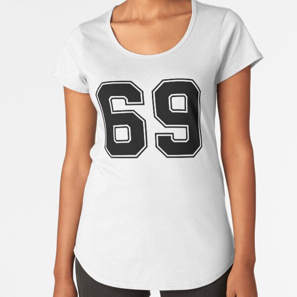 69 American Football Classic Vintage Sport Jersey Number in black number on  white background for american football, baseball or basketball | Greeting