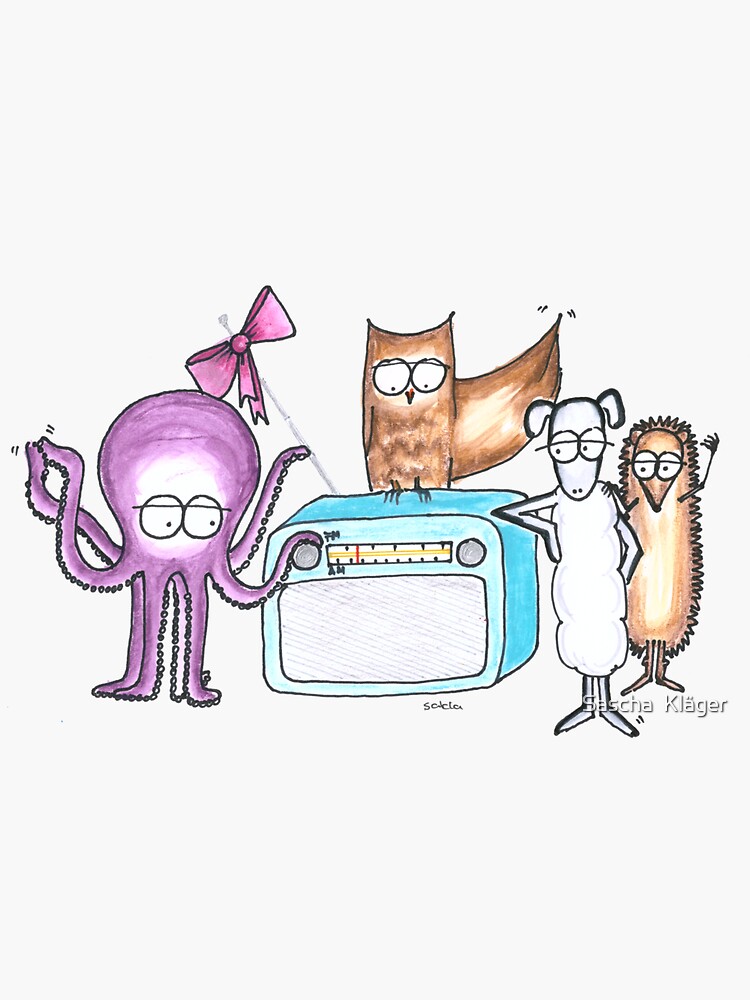 Thumbnail 3 of 3, Sticker, radio Party designed and sold by IsabellaSchaf.