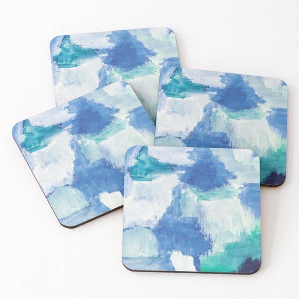 Item preview, Teal and baby blue ocean with white clouds designed and sold by Marilena Strambu.