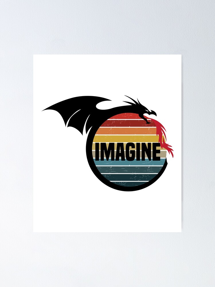 Imagine Fantasy Dragon Retro Tribal | Poster