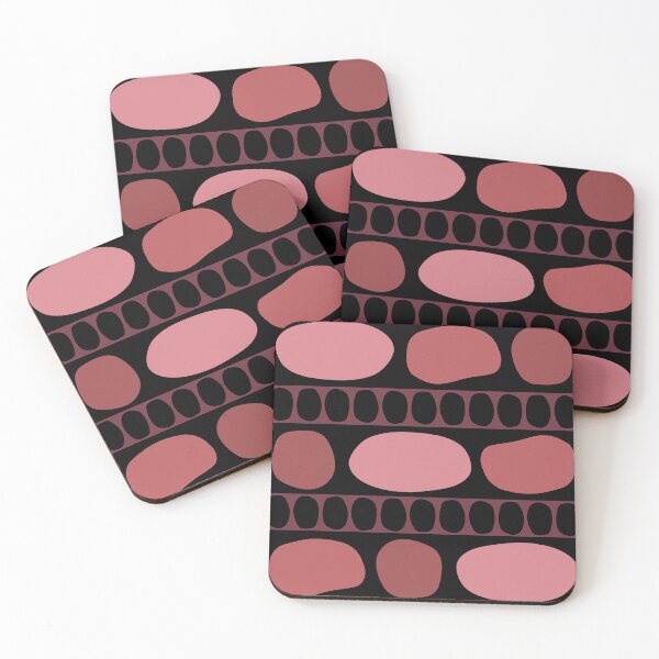 Item preview, Tribal Art Rock Pattern Black Salmon Pink designed and sold by thepixelgarden.