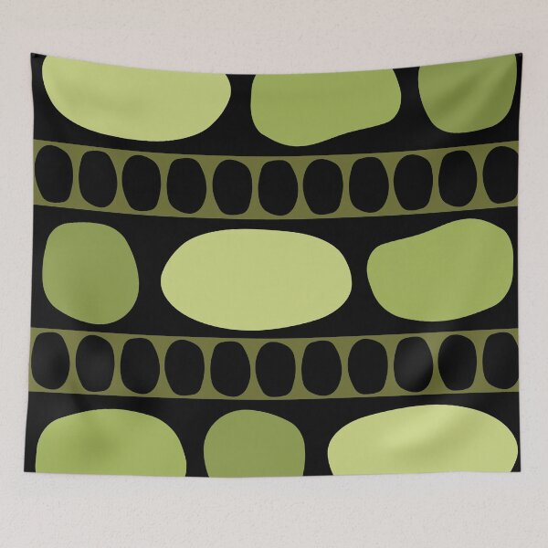 Item preview, Tribal Art Rock Pattern Black Chartreuse designed and sold by thepixelgarden.