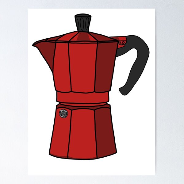 RED Stove Top Espresso Coffee Maker pot Cappuccino Latte 3 Cup Cafetera  Cubana