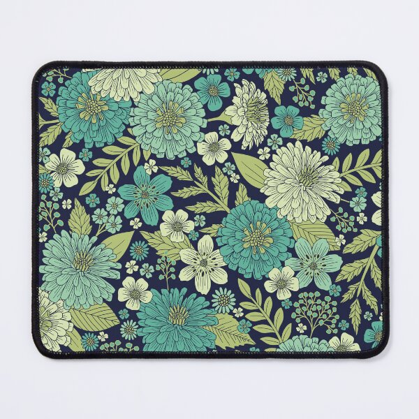Item preview, Turquoise, Blue & Green Zinnias Floral designed and sold by somecallmebeth.