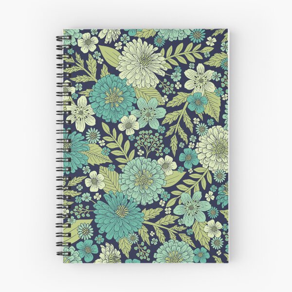 Item preview, Turquoise, Blue & Green Zinnias Floral designed and sold by somecallmebeth.
