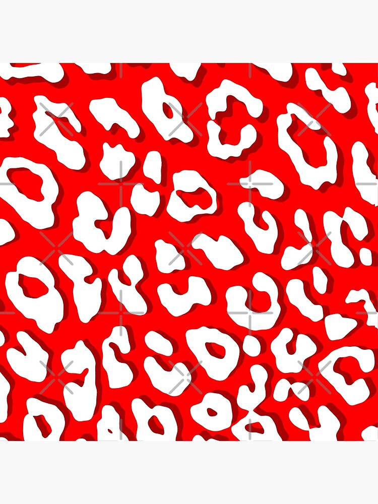 "White Leopard Print Red" Poster for Sale by blakcirclegirl Redbubble