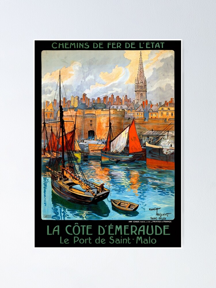 Alternate view of France Saint Malo Restored Vintage Travel Poster Poster