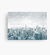 Snowfall in New York City Canvas Print