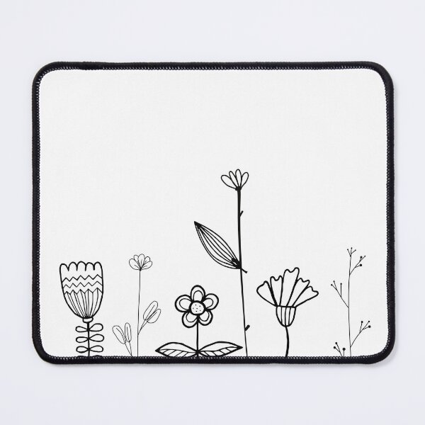Item preview, Black Silhouette Dark Flowers, Floral Doodles/Cute Black and White Flowers/Floral Art for Flower Lovers designed and sold by haRexia.