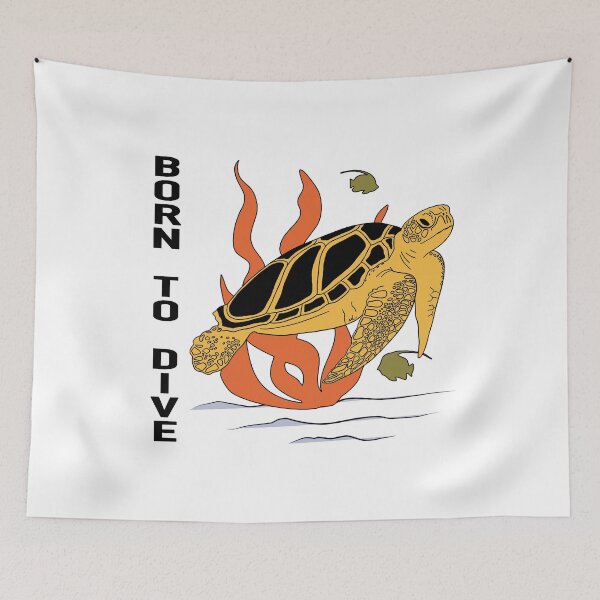 Item preview, Born To Dive Turtle designed and sold by christeldussart.
