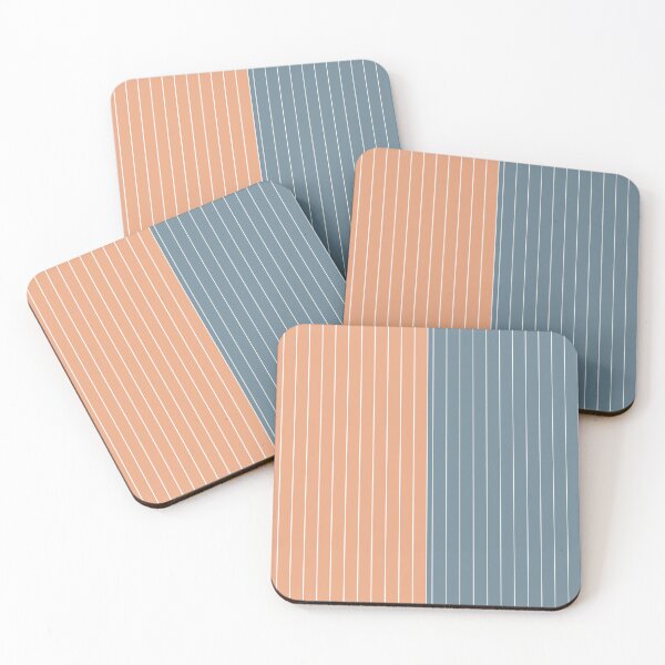 Item preview, Two Toned Blue Peach Stripes designed and sold by Sheila Wenzel Ganny.