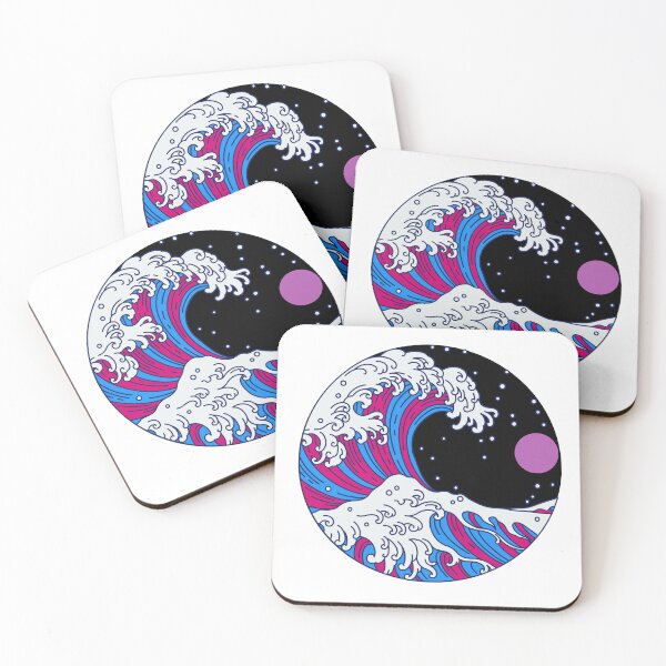 Item preview, Circular Japanese Bi Wave. Bisexual Pride designed and sold by Subtle Pride Shop.