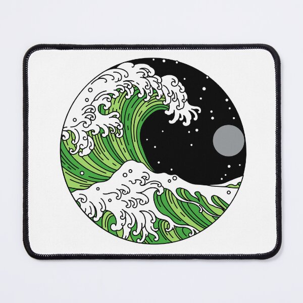 Item preview, Circular Japanese Wave with Night Sky Aro. Aromantic Pride designed and sold by Subtle Pride Shop.